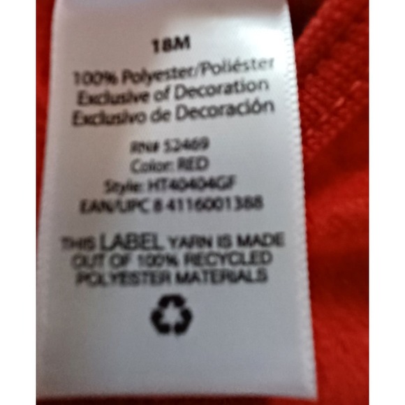 Holiday Time "OH DEER" Christmas Footed Sleeper 18M Red Reindeer Feet - Picture 8 of 8